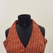 Rust Radiance Halter  Cotton Blouse