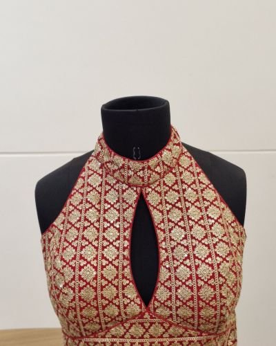 Royal Crimson Halter Blouse
