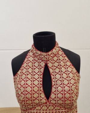 Royal Crimson Halter Blouse