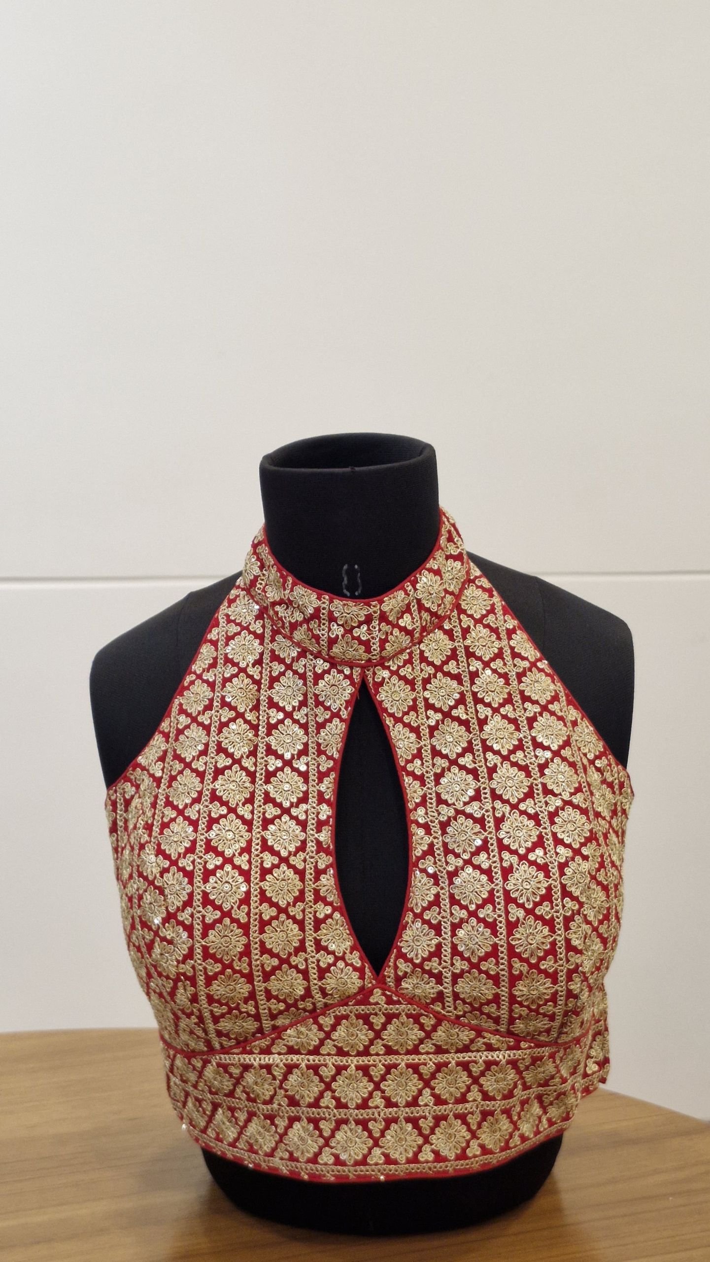 Royal Crimson Halter Blouse