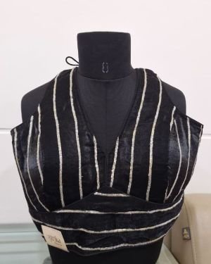 Midnight Stripe Halter Blouse
