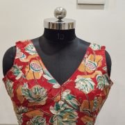 Ruby Blossom V-Neck Blouse