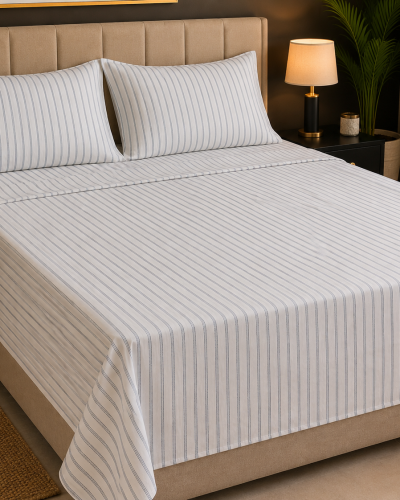 Classic Blue Pinstripe Bedsheet