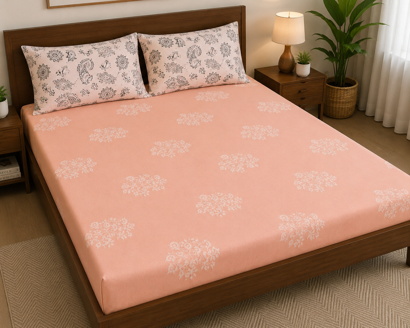 Peach Blossom Bedsheet Set