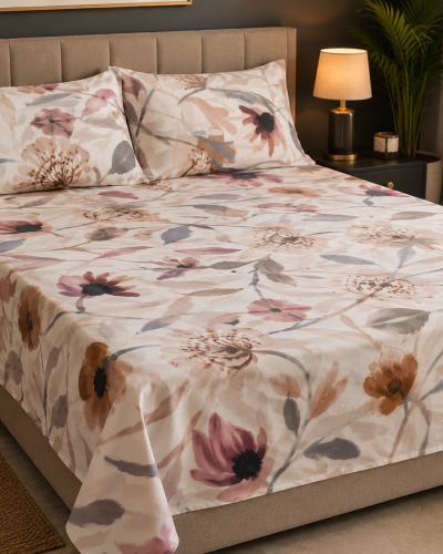 Blush Meadow Floral Bedsheet