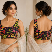 Royal Bloom Embroidered Blouse