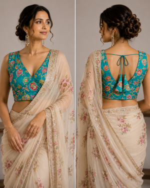 Turquoise Bloom Blouse