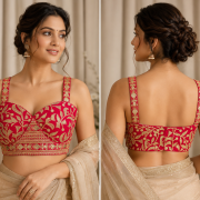 Pink Regal Brocade Blouse