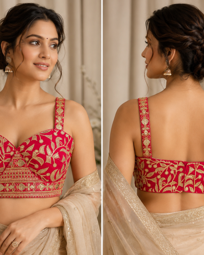 Pink Regal Brocade Blouse