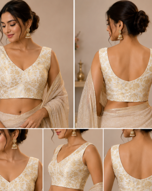 Regal Bloom Brocade Blouse