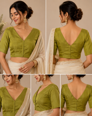 Olive Grace Silk Blouse