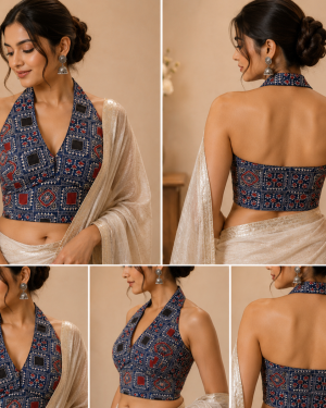 Indigo Heritage Halter Blouse