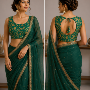 Emerald Royale Brocade Blouse