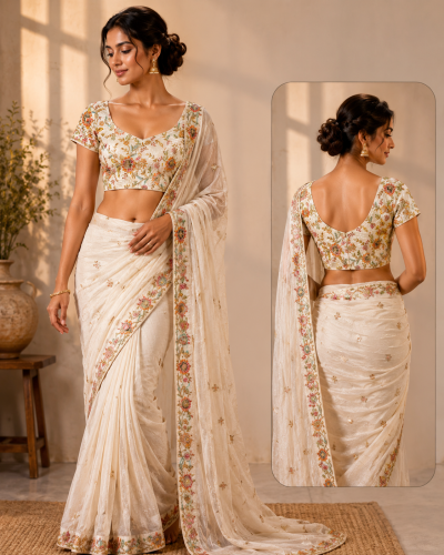 Ivory Bloom Embroidered Blouse