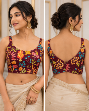 Royal Bloom Embroidered Blouse