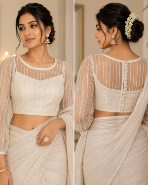 Ivory Starlight Sheer Blouse