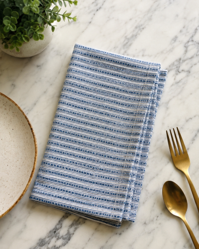 Coastal Stripe Kitchen Napkin Set (Set of 3]