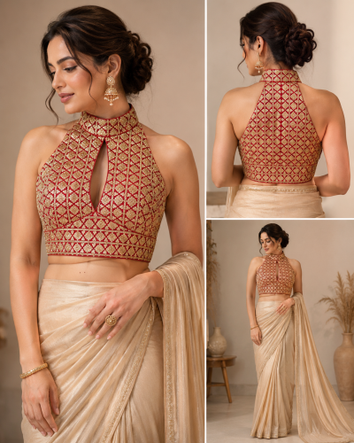 Royal Crimson Halter Blouse
