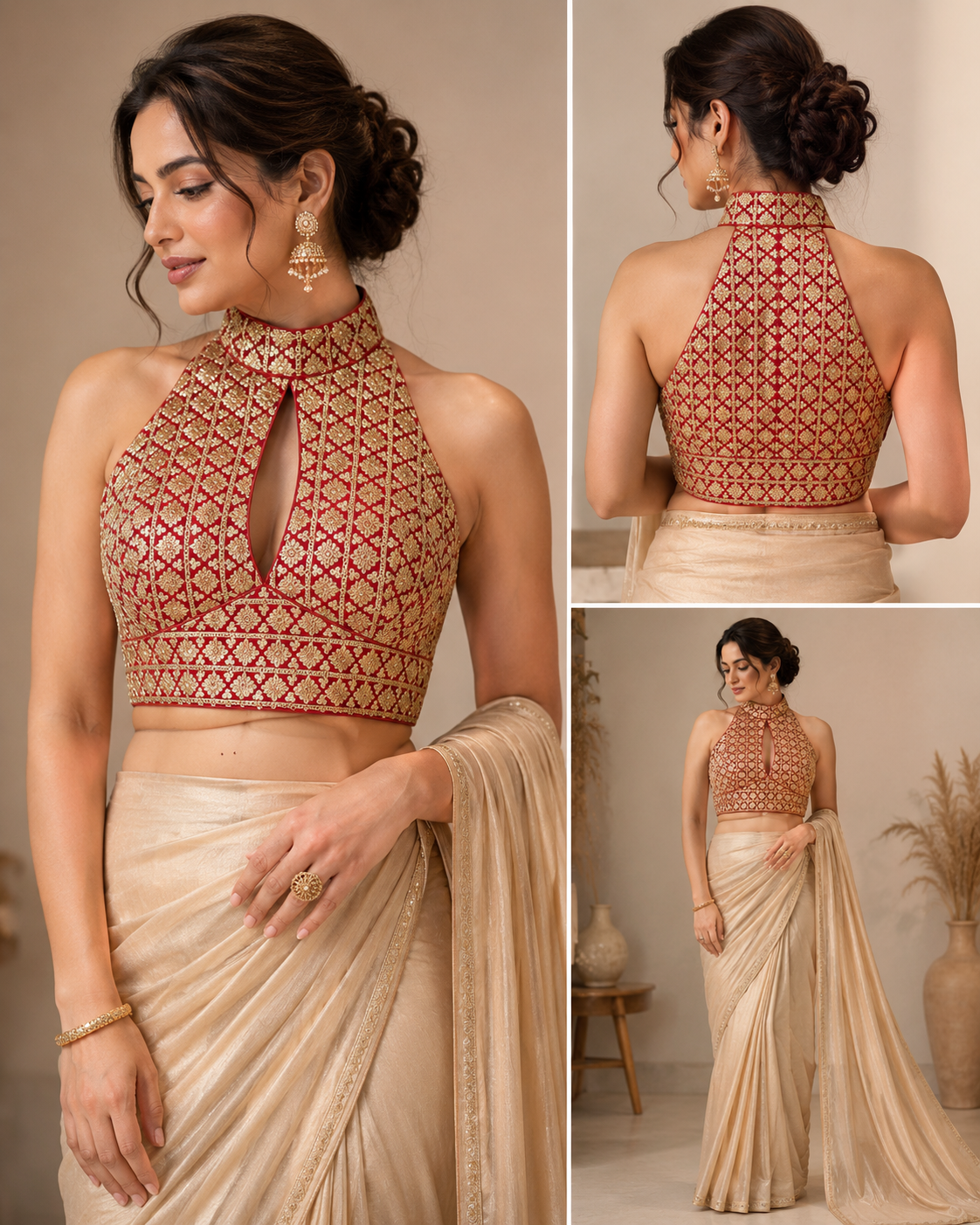 Royal Crimson Halter Blouse