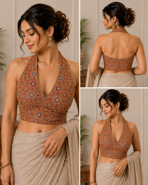 Terracotta Heritage Halter Blouse