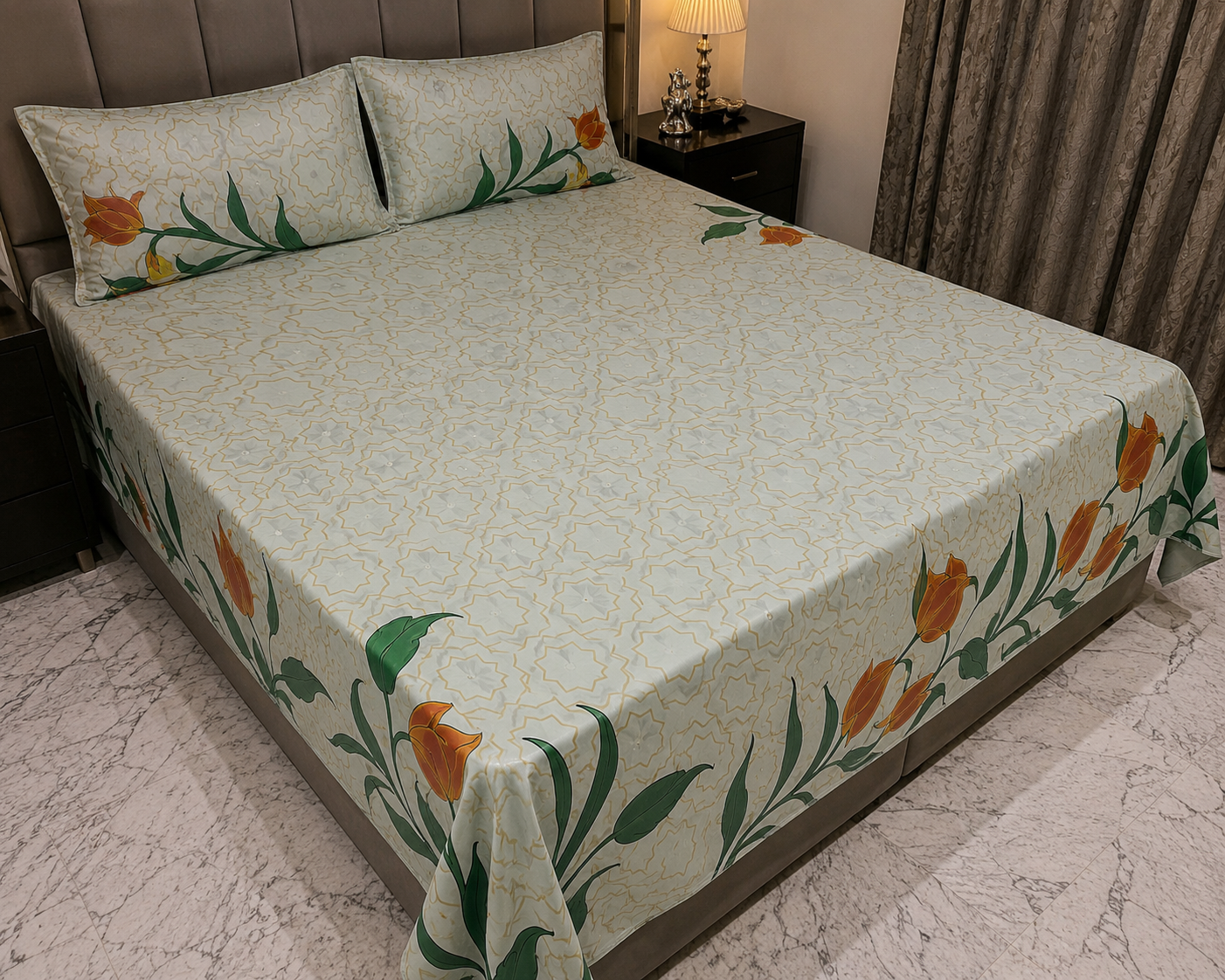 Floral Harmony Double Bedsheet Set
