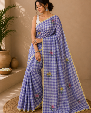 Lavender Picnic Saree