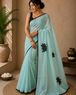 Aqua Noir Saree