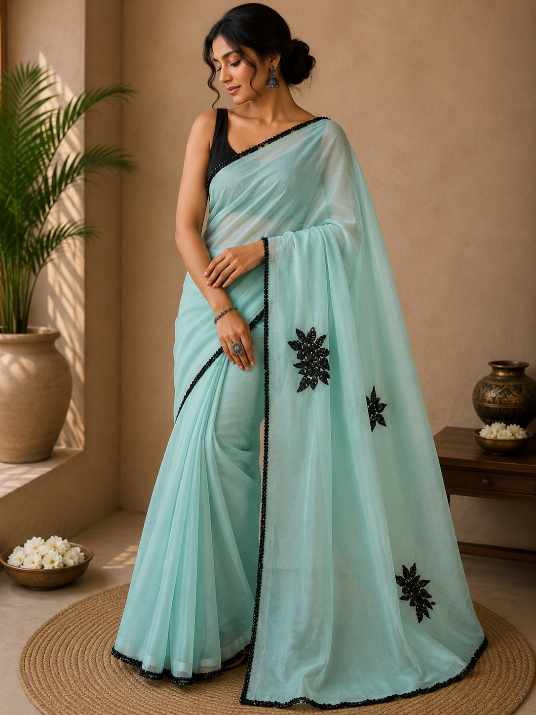 Aqua Noir Saree