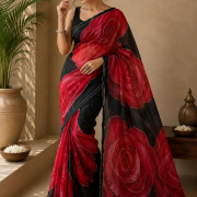 Crimson Rose Noir Saree