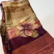Autumn Bloom Soft Shimmer Saree