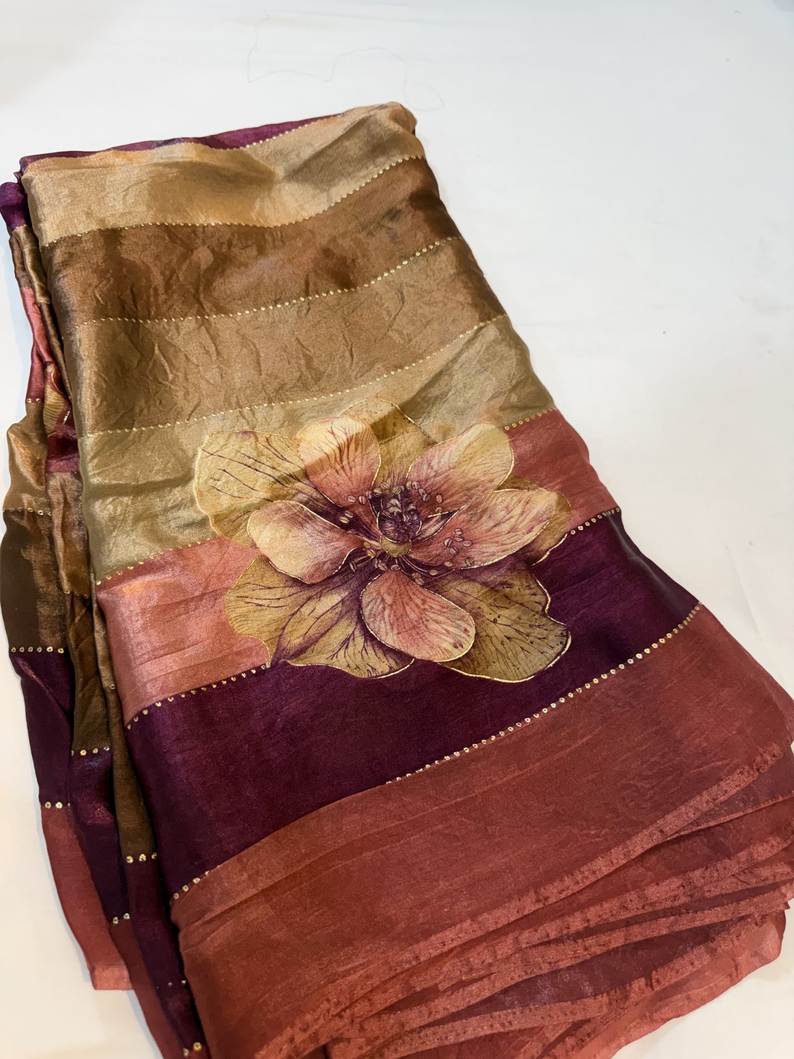 Autumn Bloom Soft Shimmer Saree