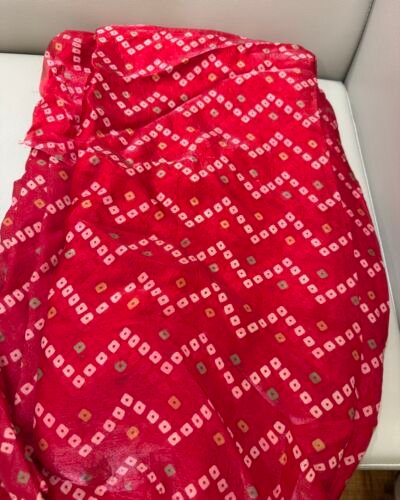 Red Space Silk Bandhani Saree
