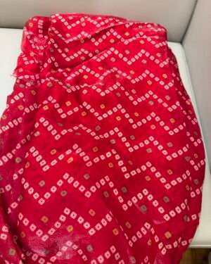 Red Space Silk Bandhani Saree