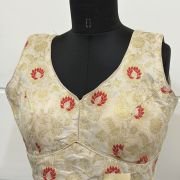 Ivory Lotus Brocade Blouse