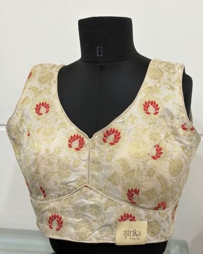 Ivory Lotus Brocade Blouse