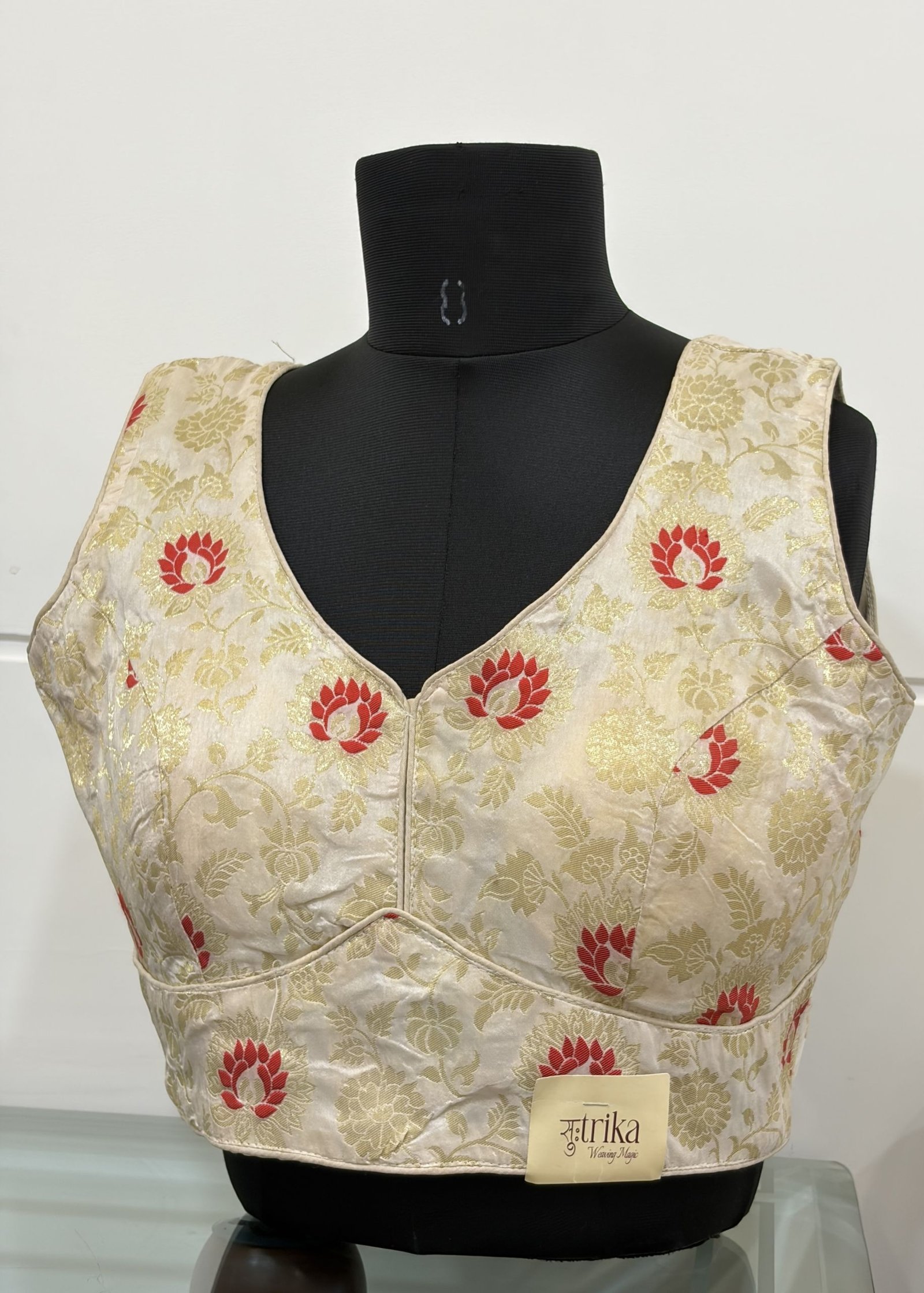 Ivory Lotus Brocade Blouse
