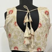 Ivory Lotus Brocade Blouse