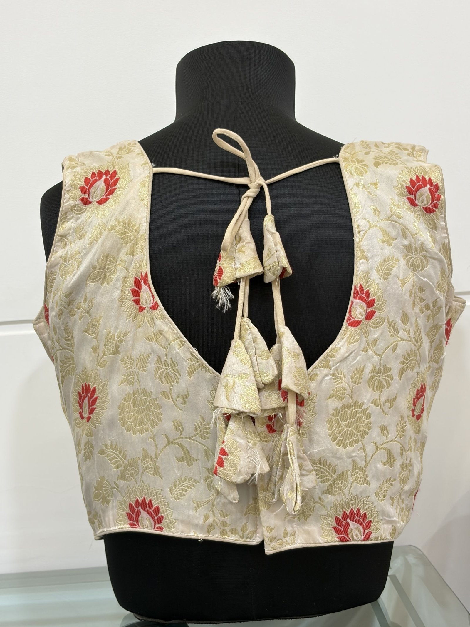 Ivory Lotus Brocade Blouse