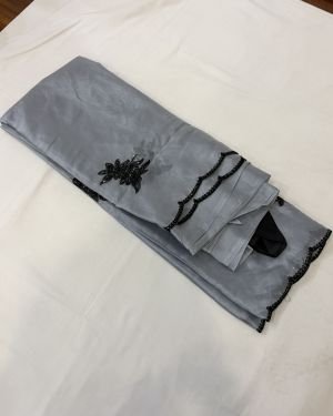 Silver Noir Saree