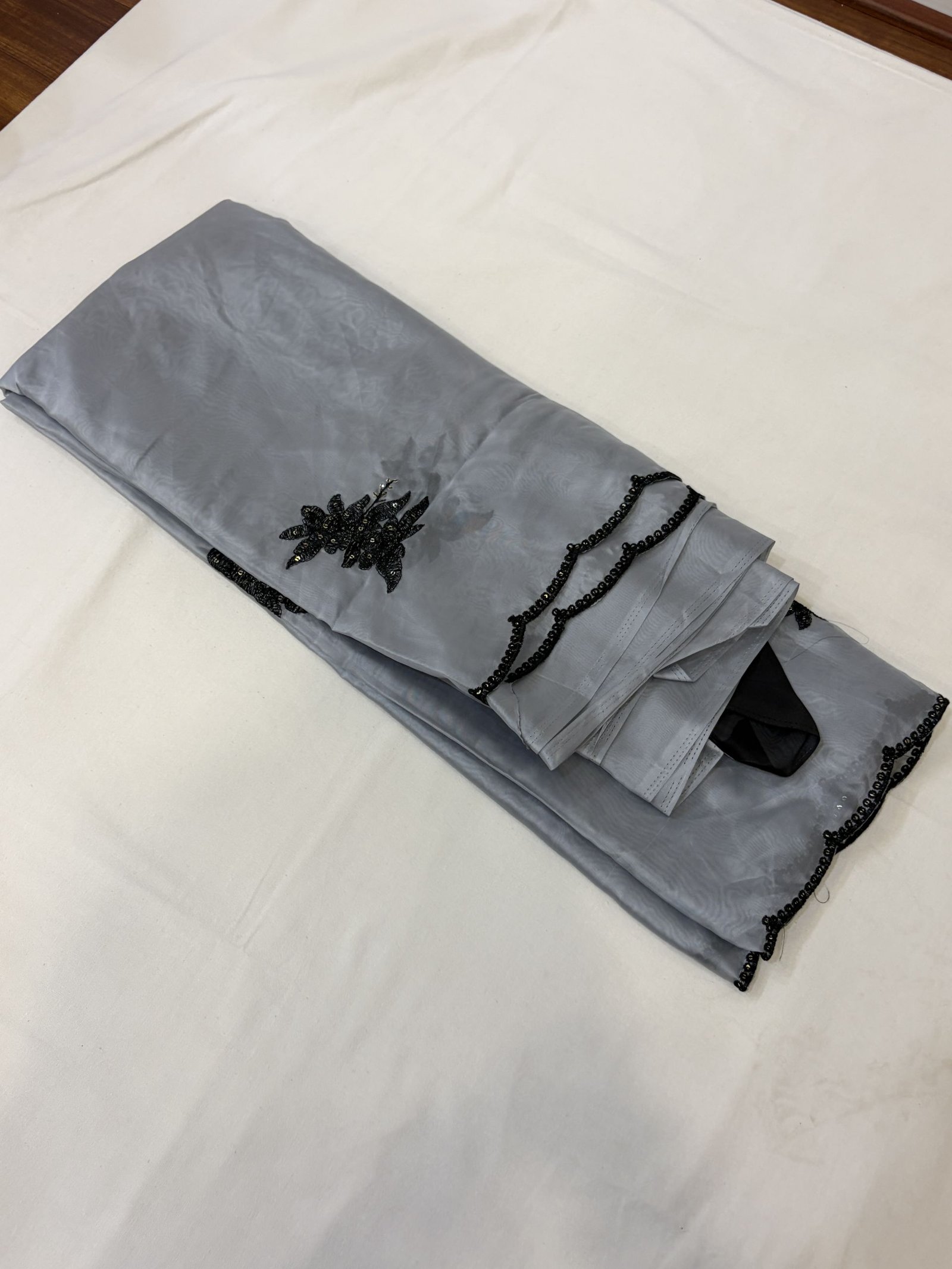 Silver Noir Saree