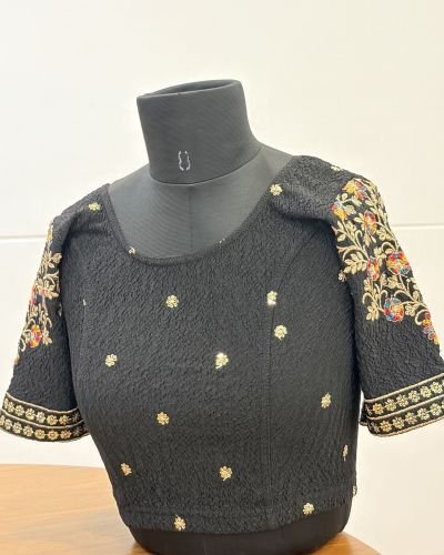 Black Beauty Embroidered Blouse {Stretchable}