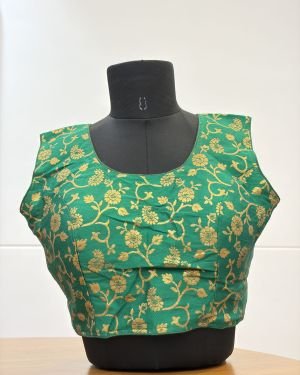 Emerald Royale Brocade Blouse