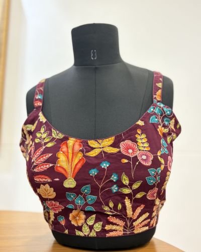 Royal Bloom Embroidered Blouse