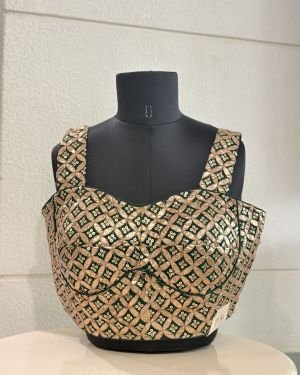 Emerald Gold Embroidered Blouse
