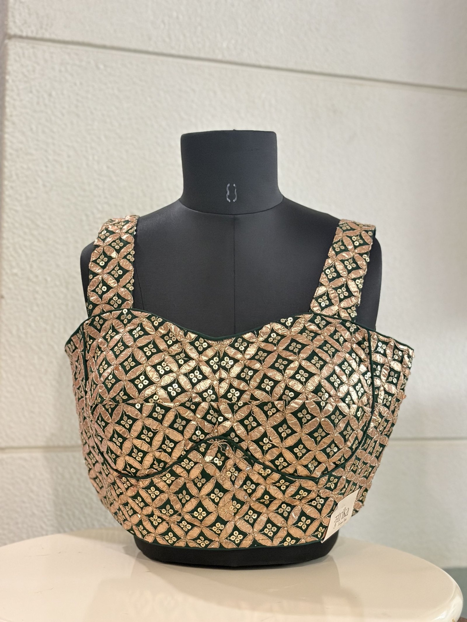 Emerald Gold Embroidered Blouse