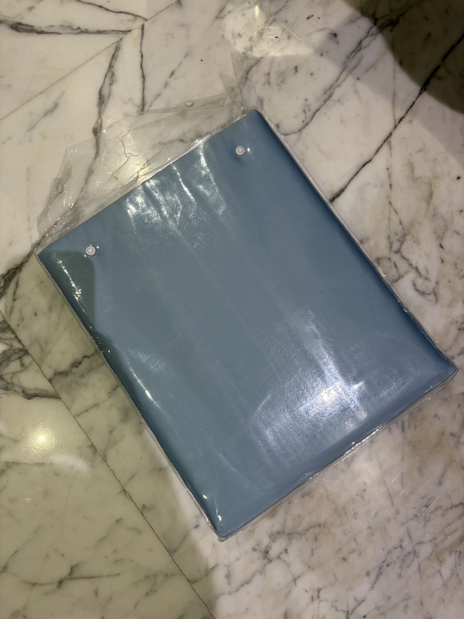 Sky Blue Solid Double Bedsheet