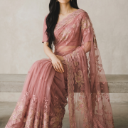Crepe Work Saree