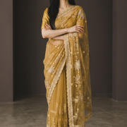 Crepe Work Saree
